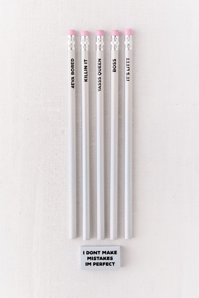 Skinnydip Holographic Pencil + Eraser Set #1