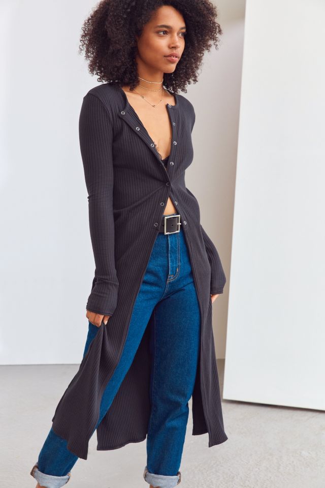 Silence + Noise Terra Longline Snap Button Top #3