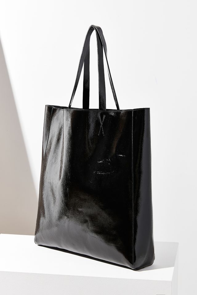 Patent Faux Leather Tote Bag