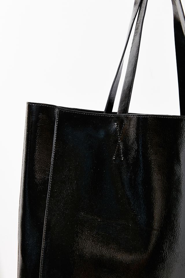 Urban Outfitters Patent Faux Leather Tote Bag in Black