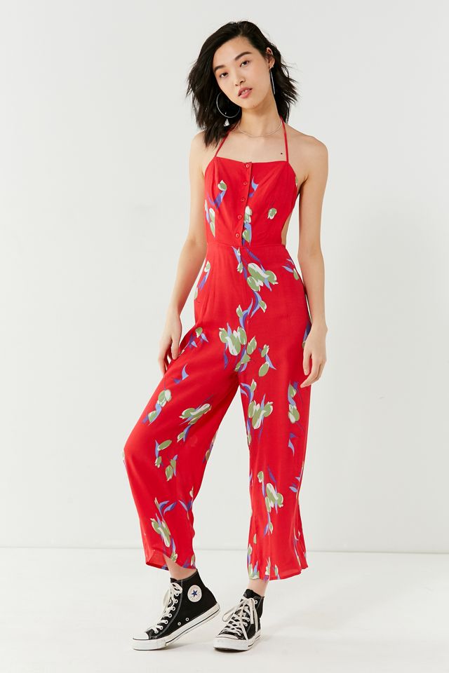 Kimchi Blue Floral Backless Apron Jumpsuit #5