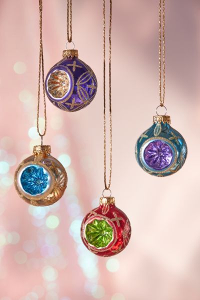 Assorted Vintage Look Ball Christmas Ornament - Set Of 9 | Urban Outfitters