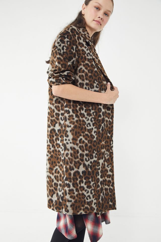 UO Leopard Print Overcoat #1