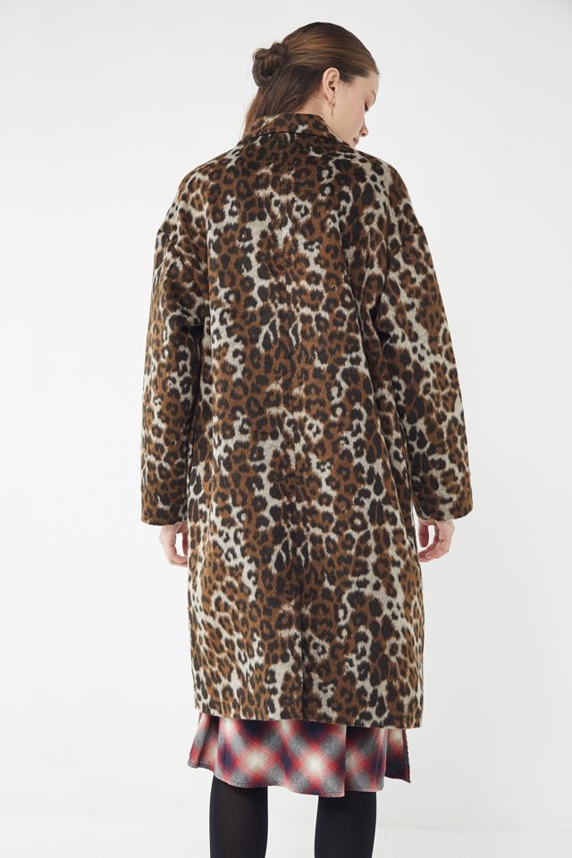 UO Leopard Print Overcoat #2
