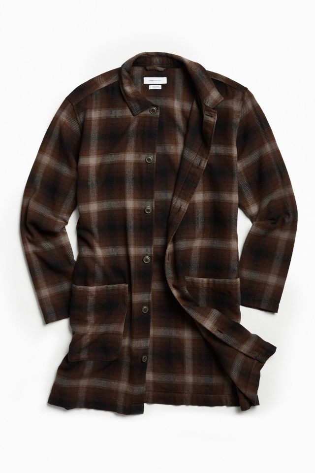UO Plaid Flannel Robe Button-Down Shirt #1