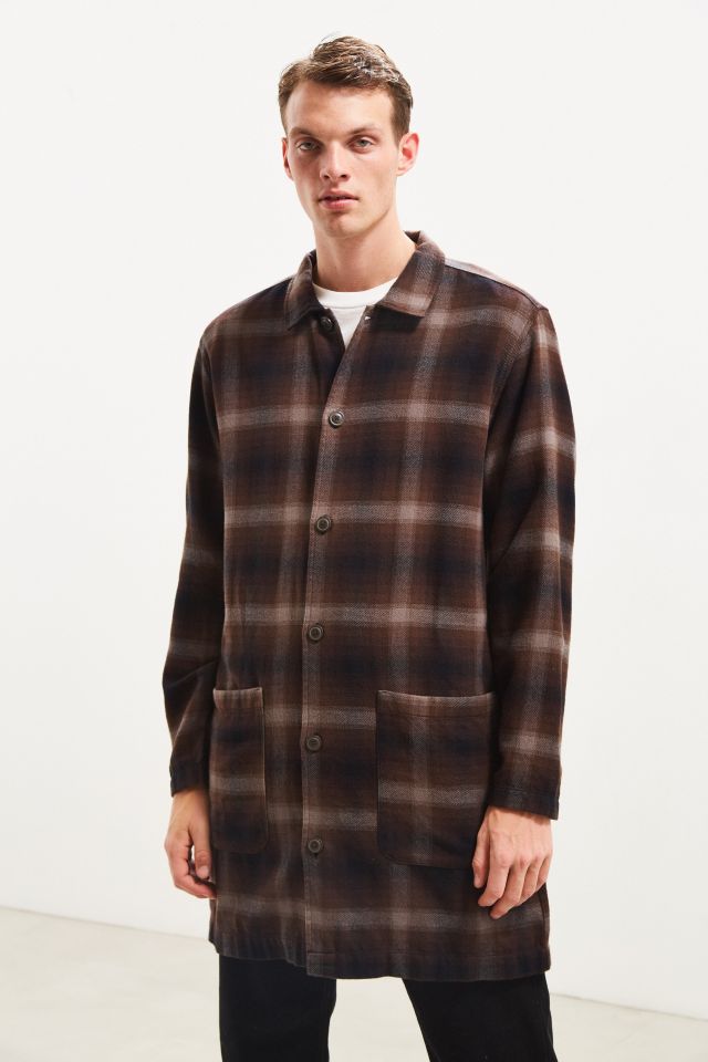 UO Plaid Flannel Robe Button-Down Shirt #4