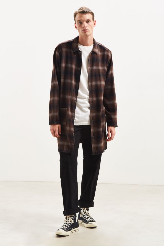 UO Plaid Flannel Robe Button-Down Shirt #5