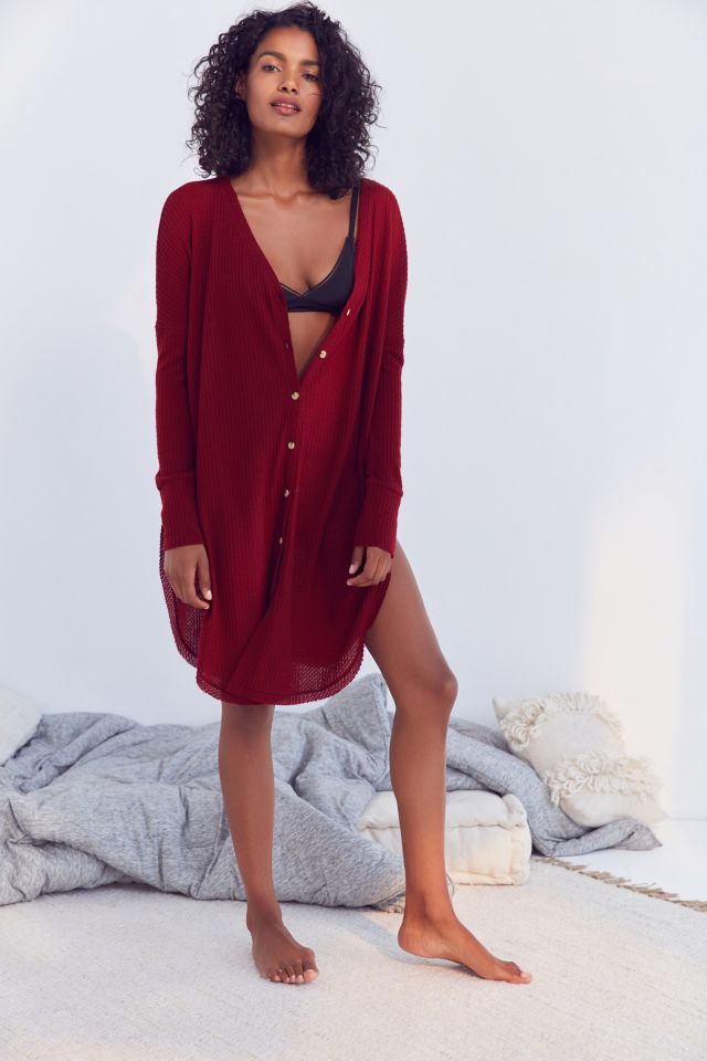 Out From Under Rebecca Oversized Thermal Button-Front Top #3