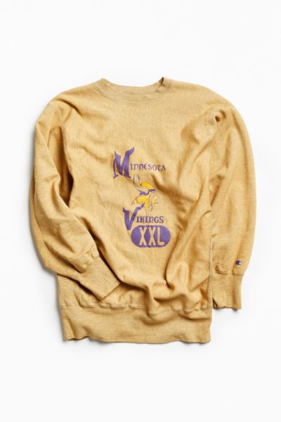 Vintage 90s Cotton Mix White Champion Minnesota Vikings Sweatshirt