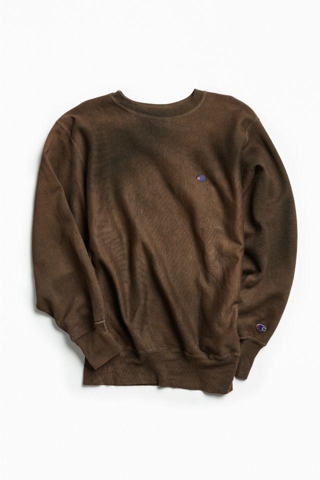 Vintage Champion Chocolate Brown Small C Logo Crew Neck Sweatshirt Urban Outfitters Canada