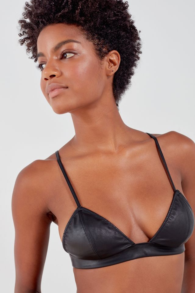 Faux Leather Bralette