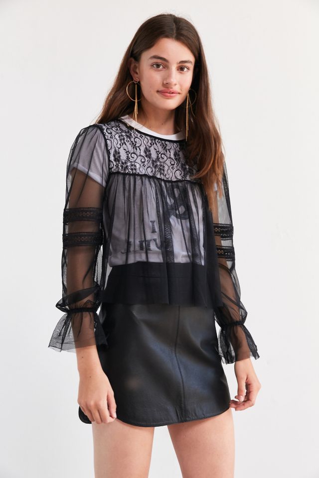 Kimchi Blue Floral Mesh Blouse #3