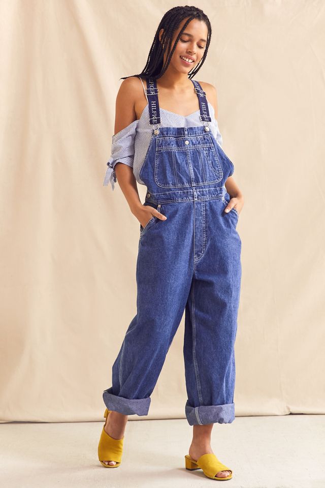Vintage Tommy Hilfiger '90s Navy Strap Denim Overall Urban