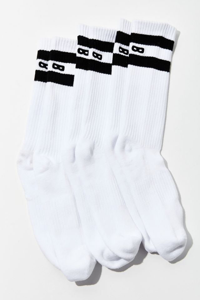 Pair Of Thieves Whiteout Striped Ribbed Crew Sock 3-Pack