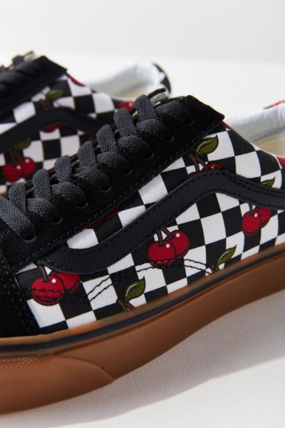 cherry checkerboard vans