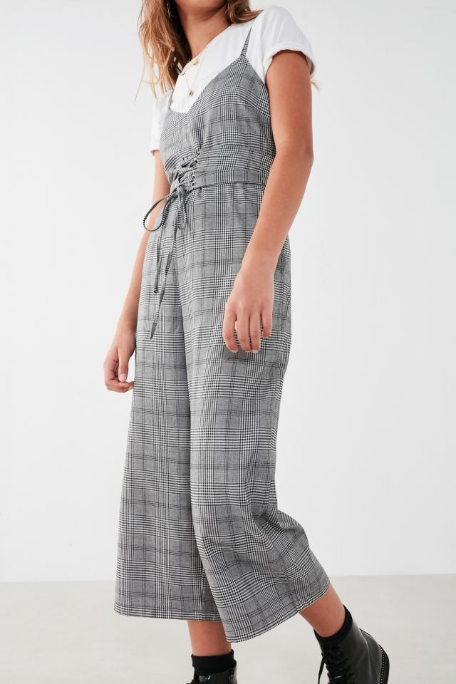 Silence + Noise Glenn Plaid Corset Jumpsuit #3