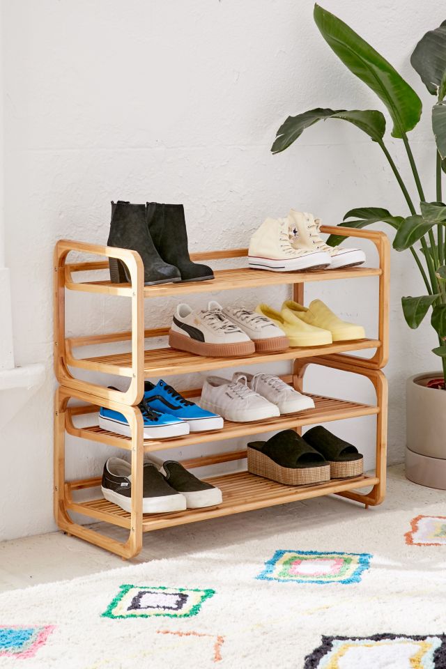 Stackable bamboo shoe rack hot sale