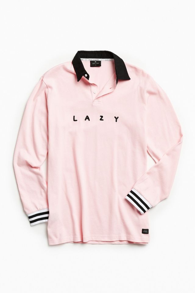 Lazy Oaf Pink Rugby Shirt Urban Outfitters