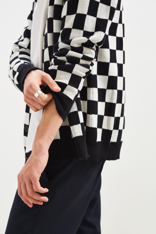 Lazy Oaf Mono Check Cardigan Sweater #2