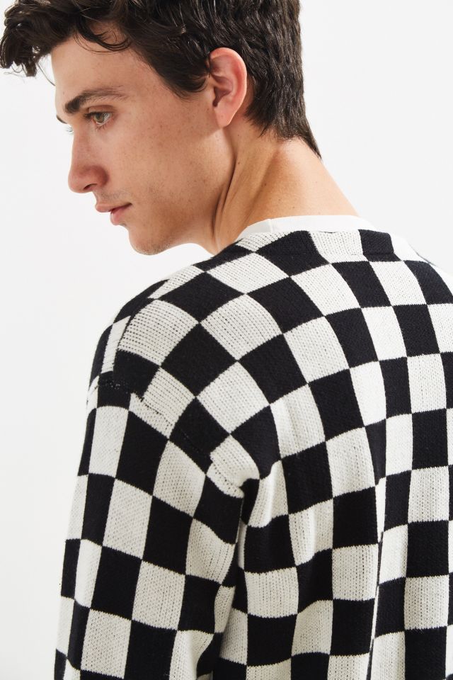 Lazy Oaf Mono Check Cardigan Sweater #4