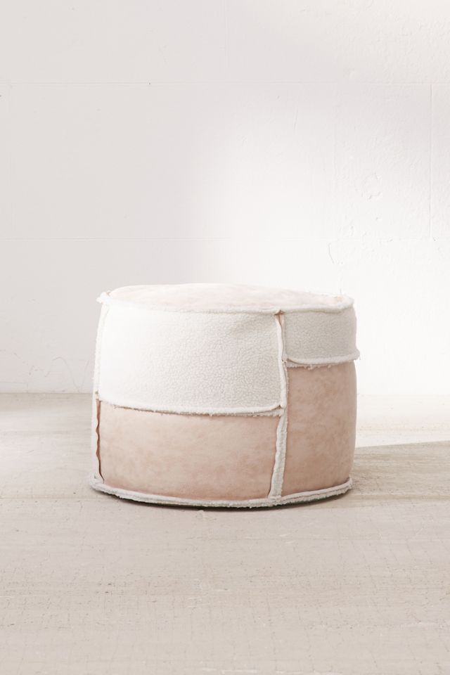 Faux Sheepskin Pouf #1