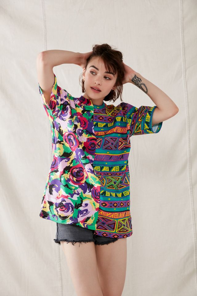 Urban Renewal Recycled Abstract Spliced Graphic Tee #1