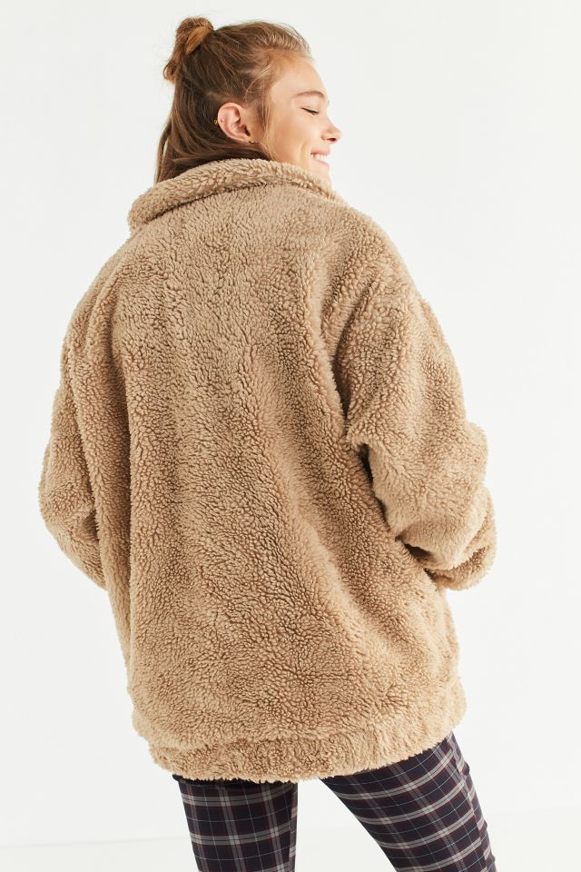 Light Before Dark Oversized Faux Sherpa Zip-Up Jacket #1