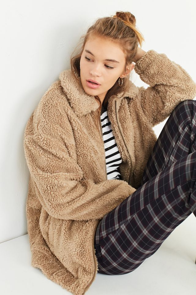Light Before Dark Oversized Faux Sherpa Zip-Up Jacket #4
