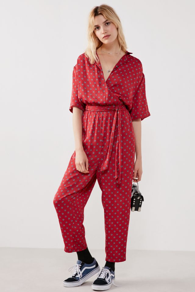 UO Bezel Wrap Belted Jumpsuit #3