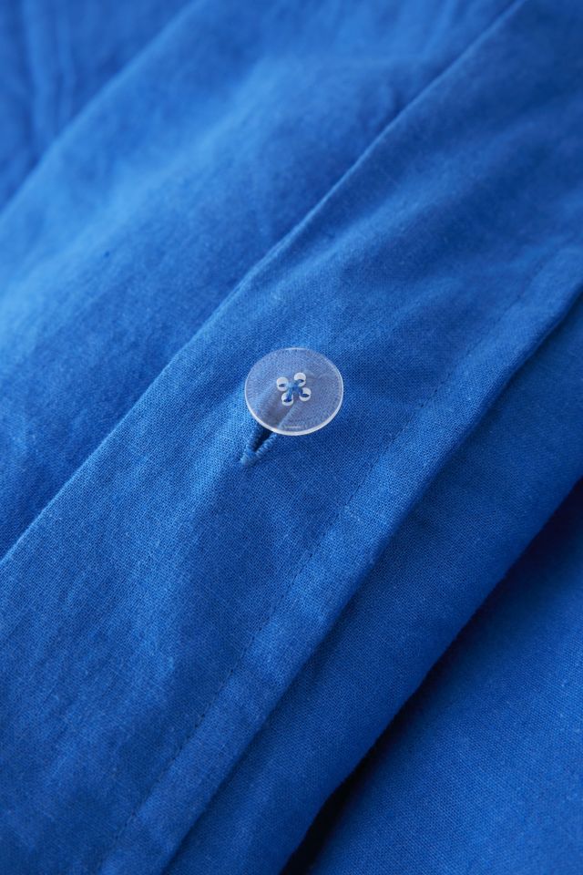 Linen Blend Cobalt Duvet Cover #5