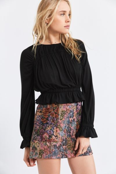 Kimchi Blue Bella Pleated Ruffle Blouse | Urban Outfitters