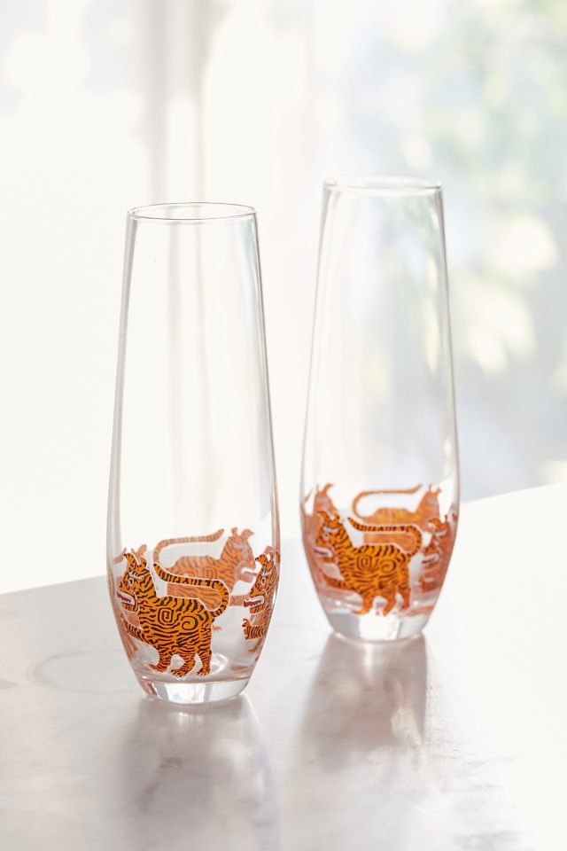 Tiger Stemless Champagne Flute – Set of 2 #2