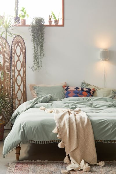 Washed Cotton Tassel Duvet Cover Urban Outfitters Canada 3515