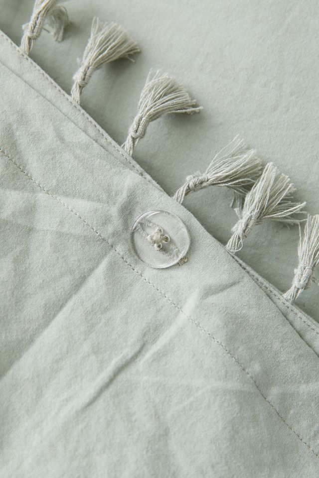 Housse de couette à pompons en coton délavé #3