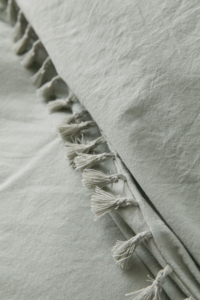 Housse de couette à pompons en coton délavé #5