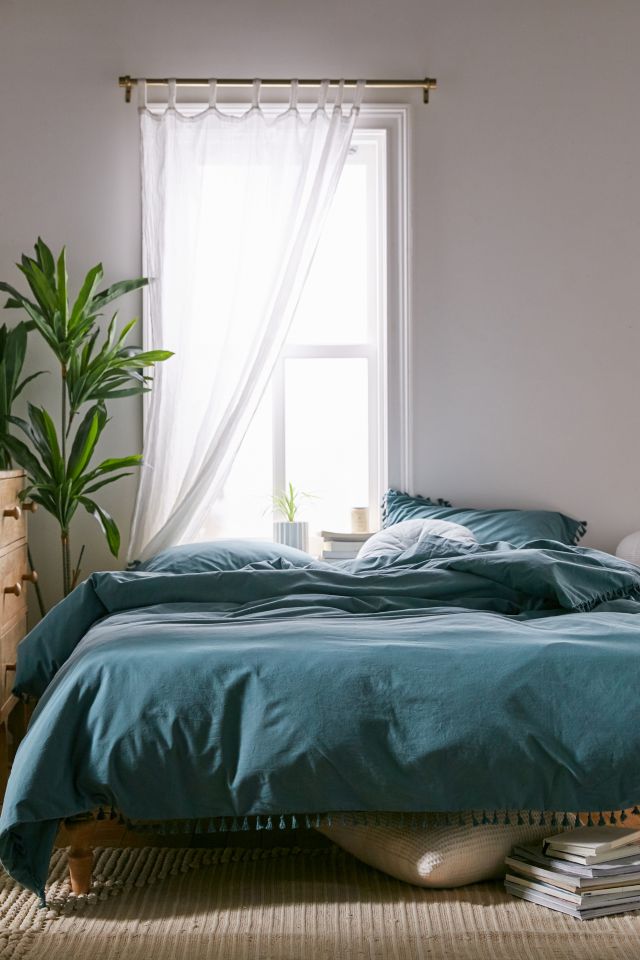 Washed Cotton Tassel Duvet Cover Urban Outfitters
