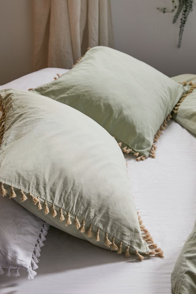 Washed Cotton Tassel Sham Set #1