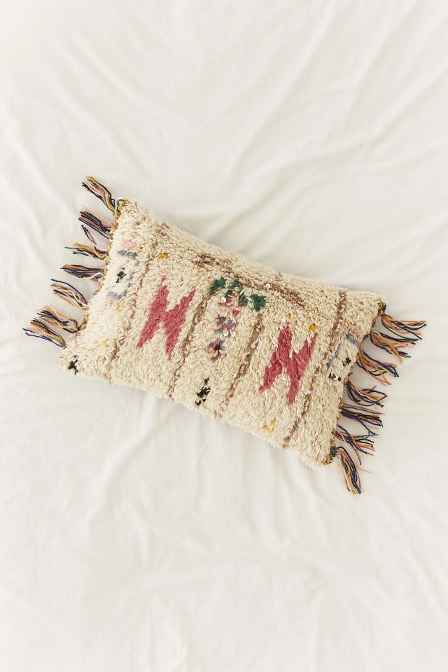 Embellished Boucherouite Fringe Pillow