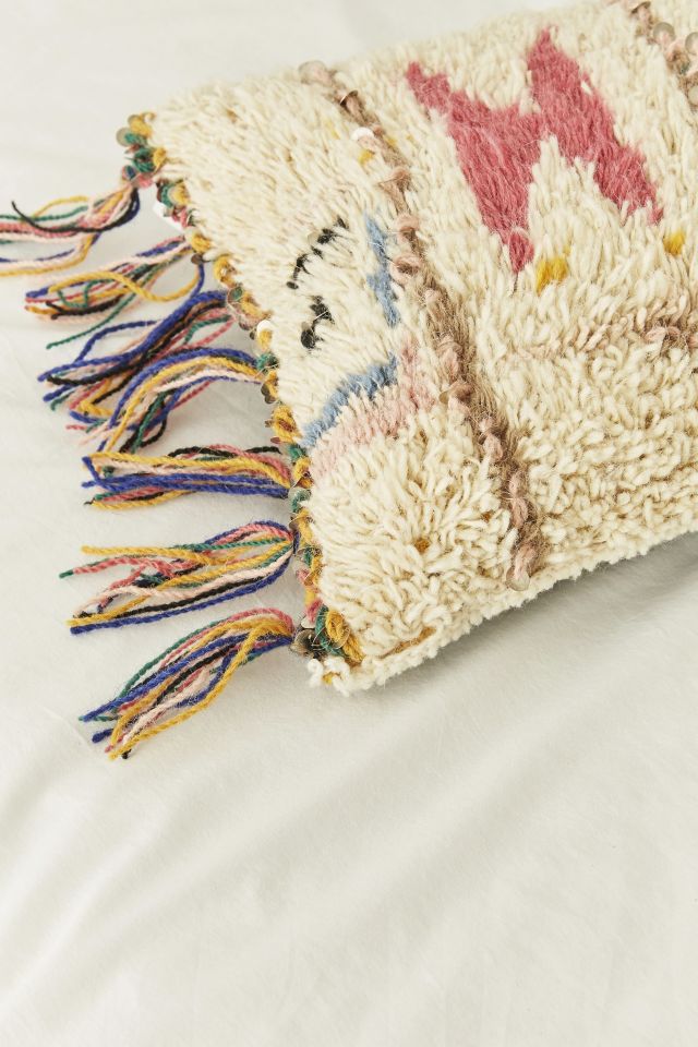 Embellished Boucherouite Fringe Pillow #1