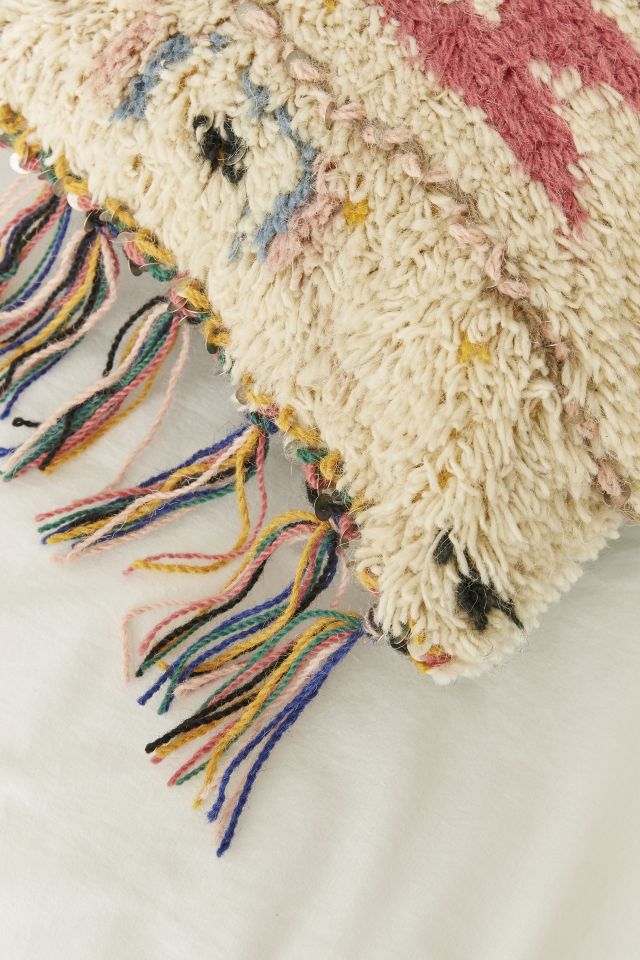 Embellished Boucherouite Fringe Pillow #3