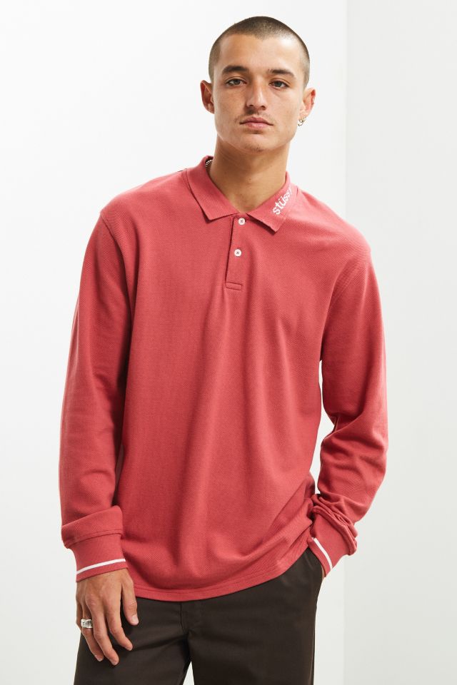 Stussy Pique Long Sleeve Polo Shirt #2