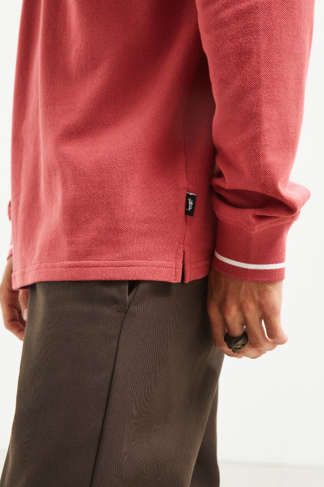 Stussy Pique Long Sleeve Polo Shirt #4