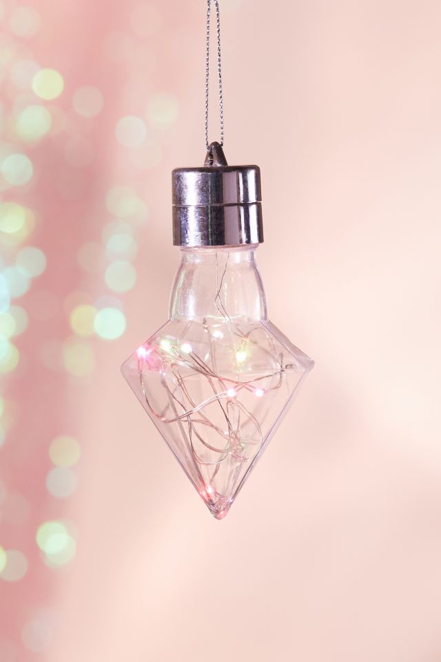 Rainbow Firefly Light Diamond Bulb Christmas Ornament #1