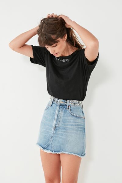 Agolde quinn high store rise mini skirt