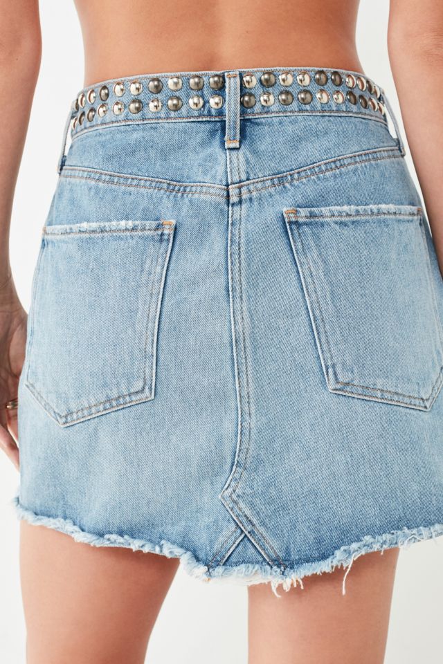 AGOLDE Quinn Studded Denim Mini Skirt | Urban Outfitters