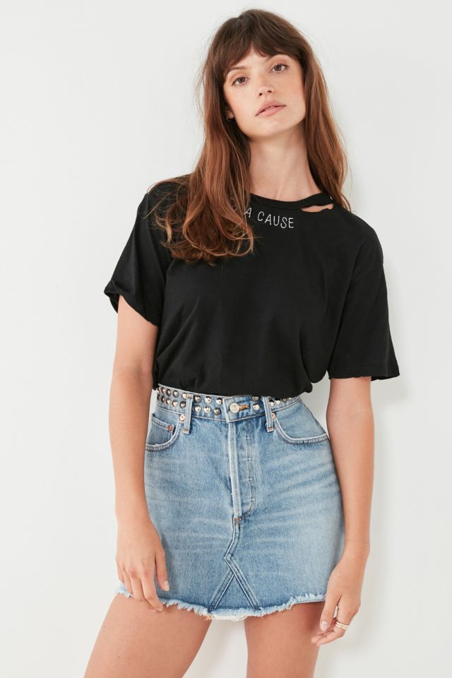 AGOLDE Quinn Studded Denim Mini Skirt #5