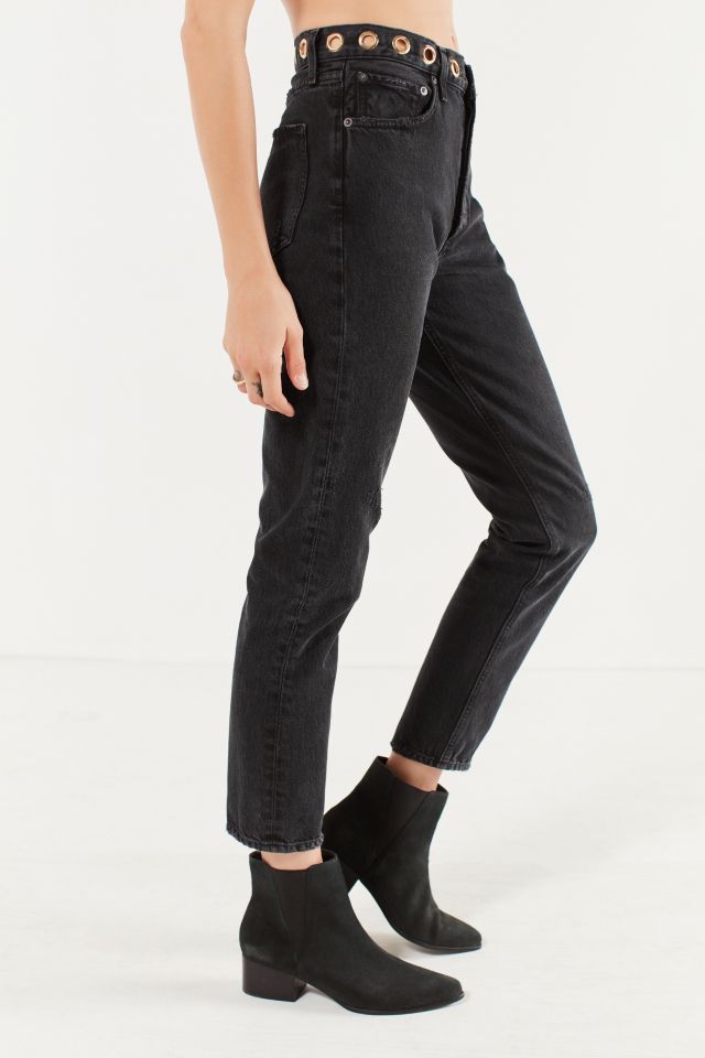 AGOLDE Jamie High Rise Jean Black Grommet