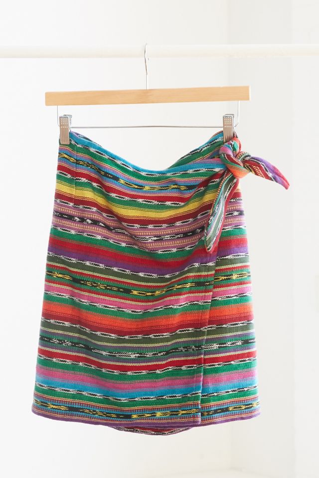 90s Sunset Striped Wrap Skirt (S)