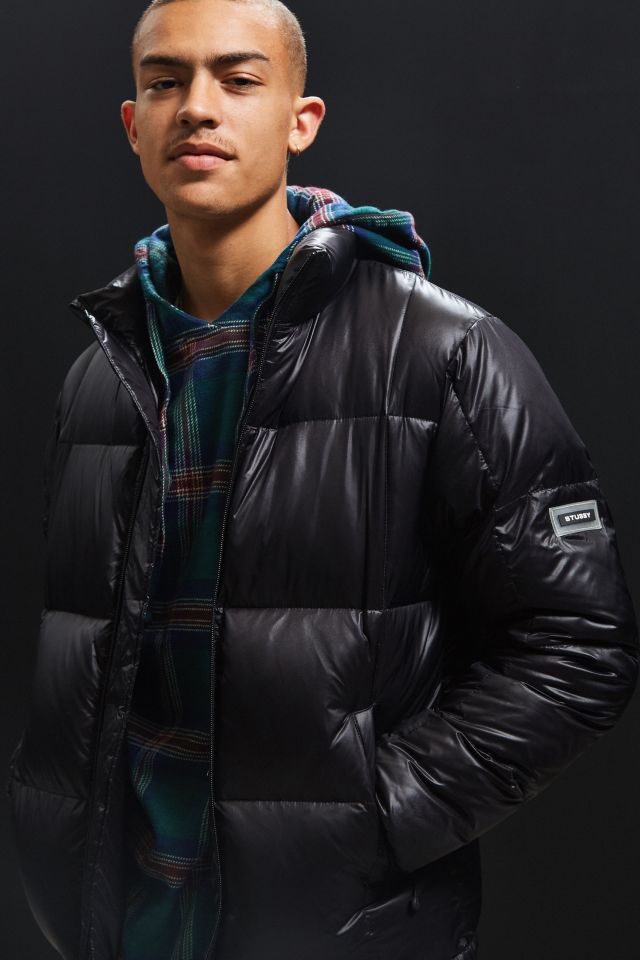 Stussy black best sale puffer jacket