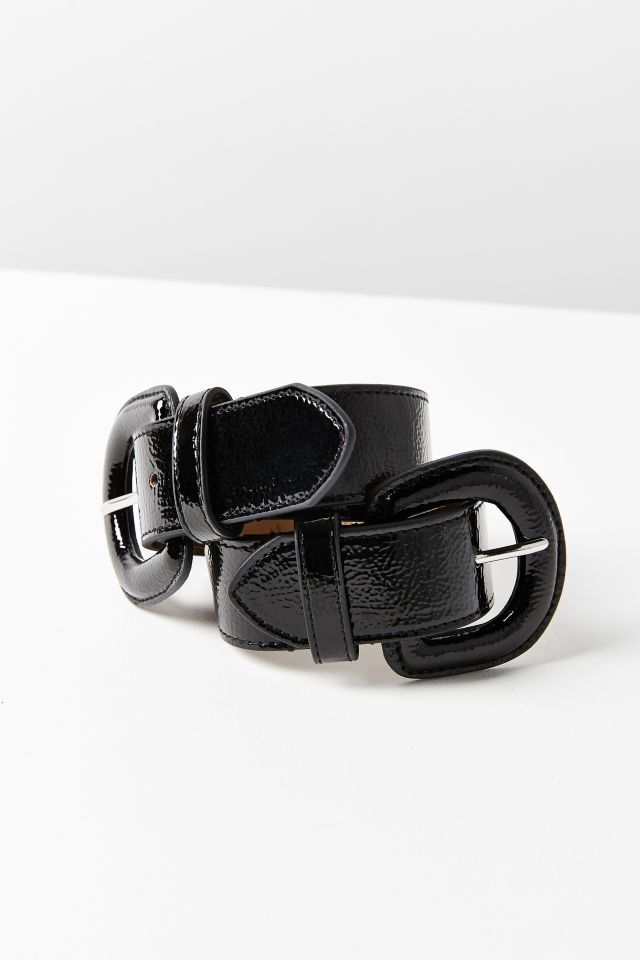 Ceinture en cuir verni à double boucle #1